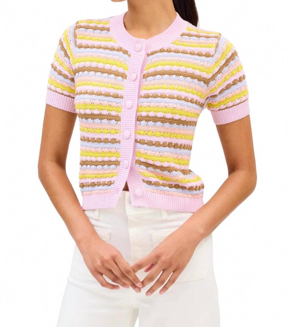 NEW ALLISON NEW YORK spring adelle cardigan in orchid multi